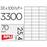 APLI ETIQUETA IMPRESORA 70x25,4mm 33x100-PACK 01270